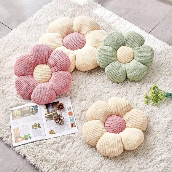 14.9" Flower Pillow Decor Cute Flower Shaped Floor Pillow Aesthetic Flower - Picture 3 of 6